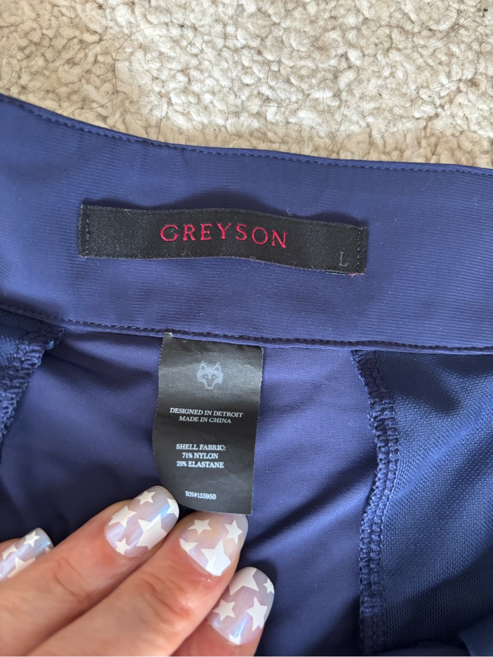 Navy High-Rise Buckle Bermuda Golf Shorts - Picture 2 of 3